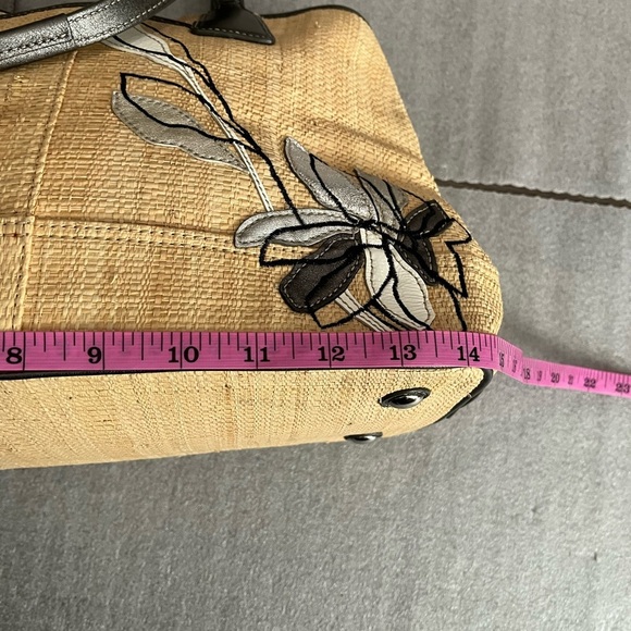 Coach 10th Anniversary Hampton Floral Straw Satchel-Limited Edition Rare Handbag - Picture 9 of 15